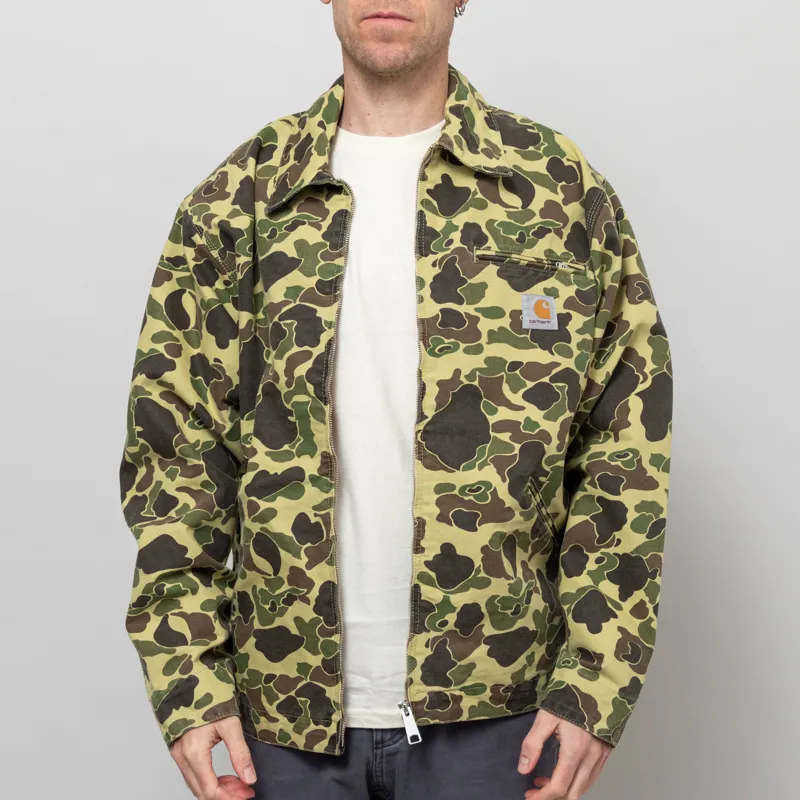 Carhartt WIP Duck Detroit Jacket Camo Duck Green Stone Washed-1