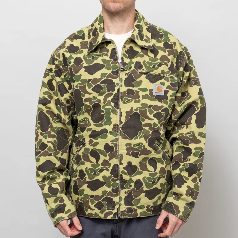 Carhartt WIP Duck Detroit Jacket Camo Duck Green Stone Washed
