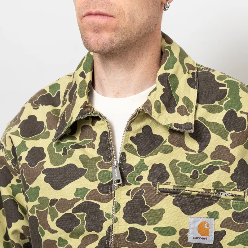 Carhartt WIP Duck Detroit Jacket Camo Duck Green Stone Washed-6