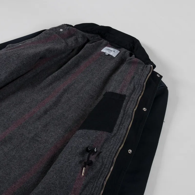 Carhartt WIP OG Santa Fe Coat Black Stone Dearborn Canvas-4