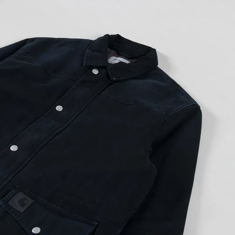 Carhartt WIP OG Santa Fe Coat Black Stone Dearborn Canvas-3