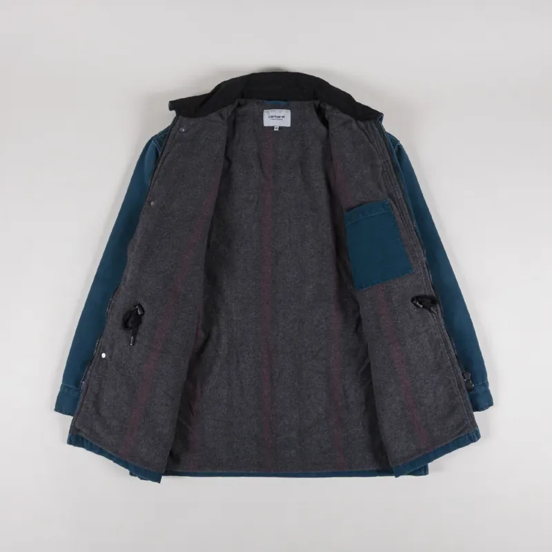 Carhartt WIP OG Santa Fe Coat Deep Lagoon Black Dearborn Canvas-2