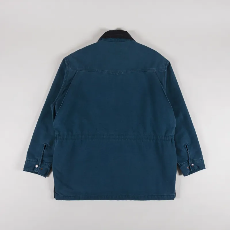 Carhartt WIP OG Santa Fe Coat Deep Lagoon Black Dearborn Canvas-3