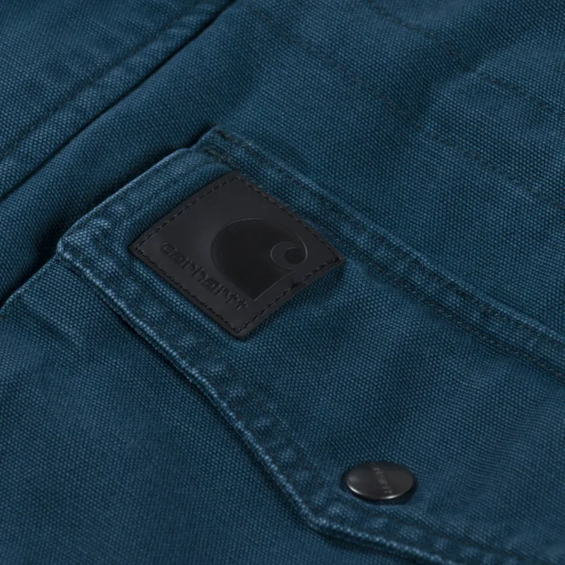 Carhartt WIP OG Santa Fe Coat Deep Lagoon Black Dearborn Canvas-8