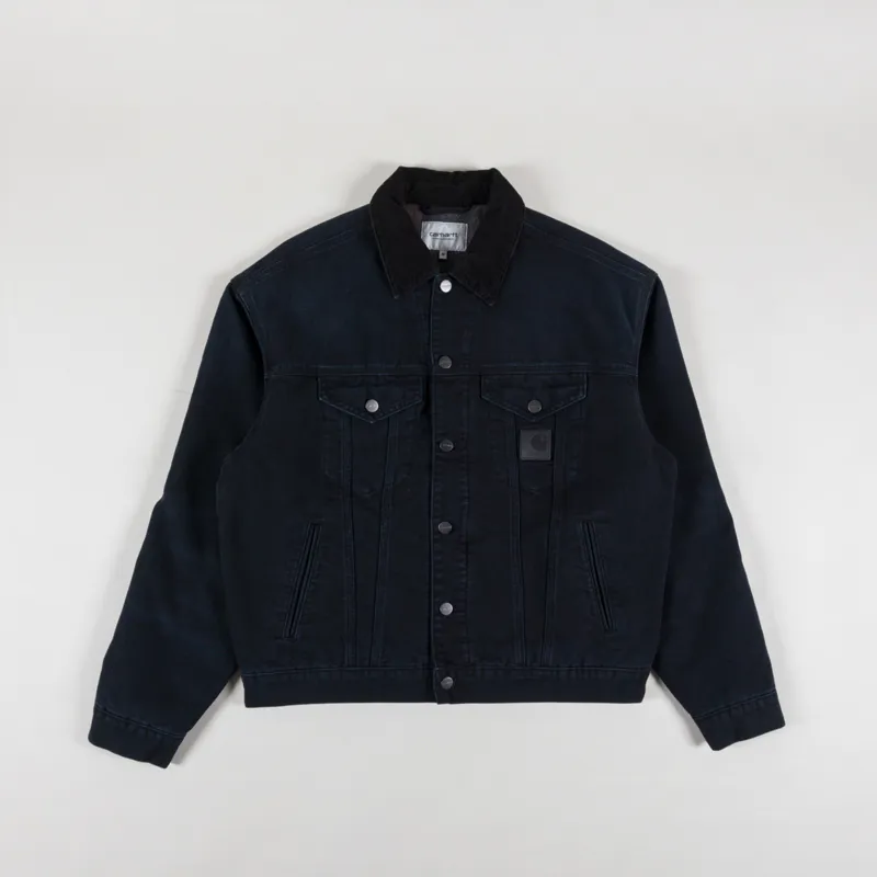 Carhartt WIP Dayton Trucker Jacket Black Stone Canvas