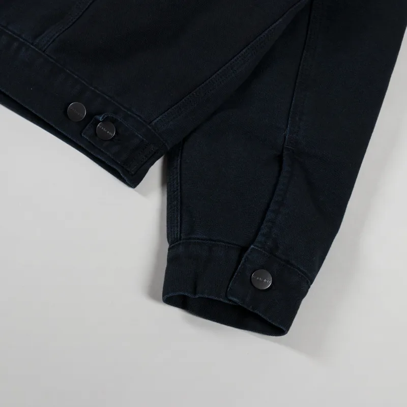 Carhartt WIP Dayton Trucker Jacket Black Stone Canvas-12