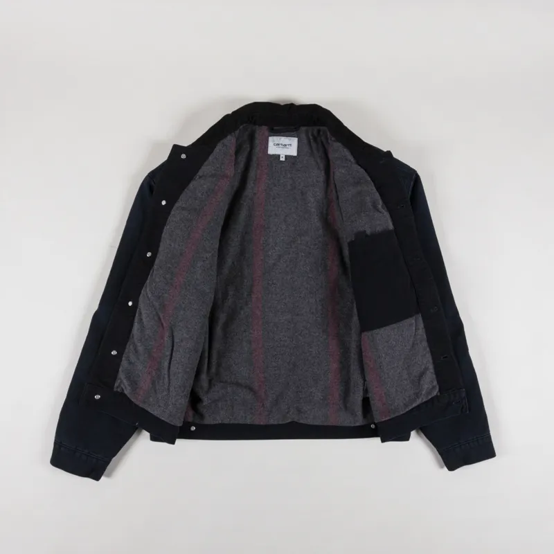 Carhartt WIP Dayton Trucker Jacket Black Stone Canvas-1