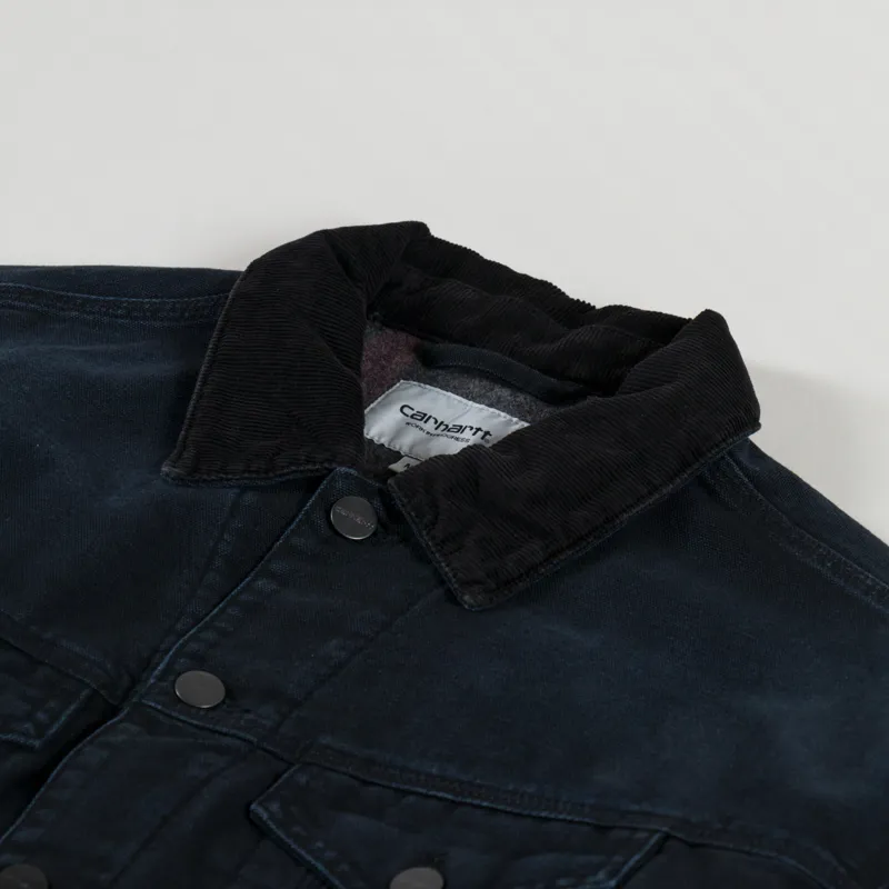 Carhartt WIP Dayton Trucker Jacket Black Stone Canvas-6