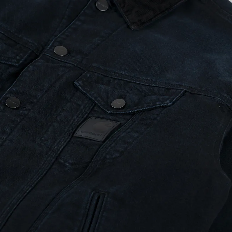 Carhartt WIP Dayton Trucker Jacket Black Stone Canvas-9
