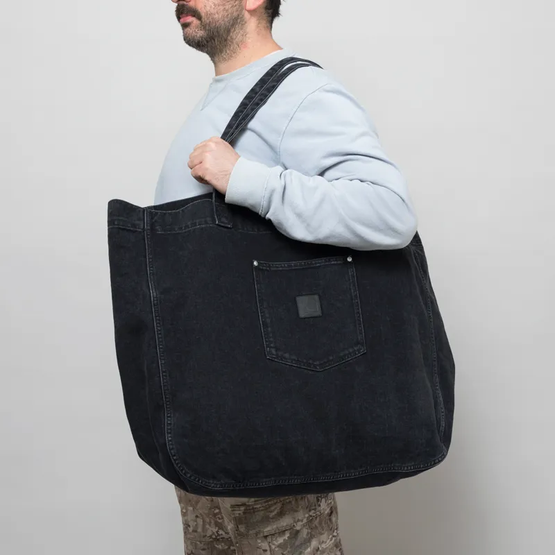 Carhartt WIP Womens Rivet Tote Bag Black Maitland Denim-4