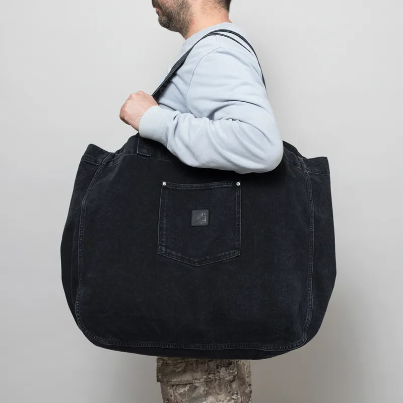 Carhartt WIP Womens Rivet Tote Bag Black Maitland Denim-2