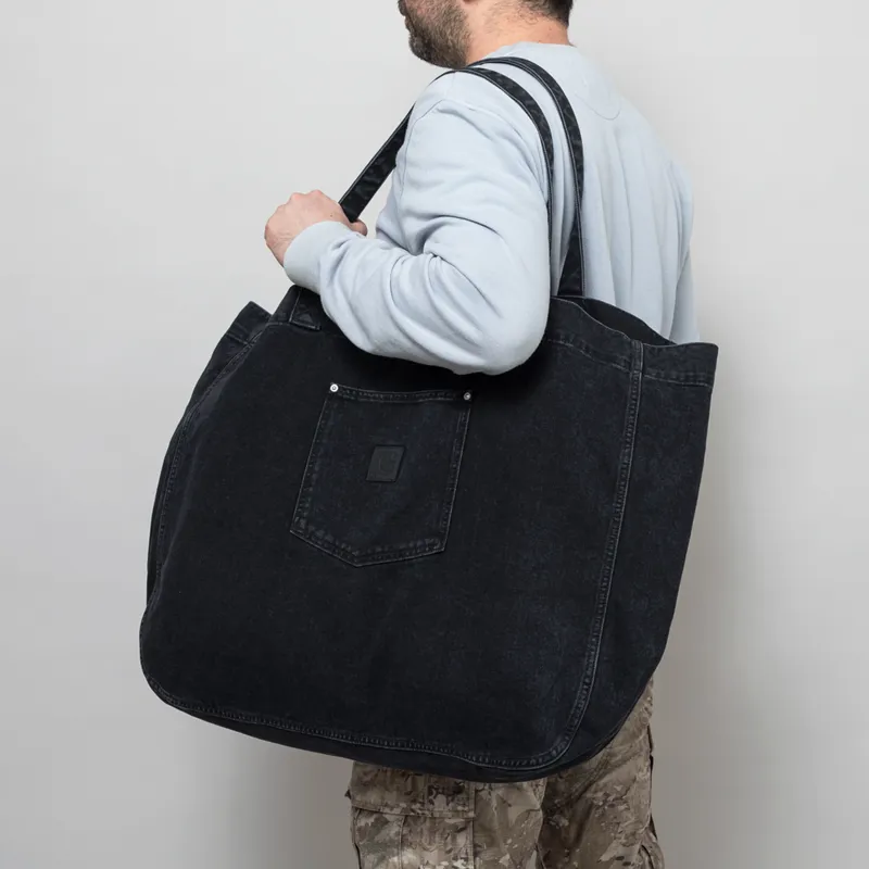 Carhartt WIP Womens Rivet Large Tote Bag Black Maitland Denim