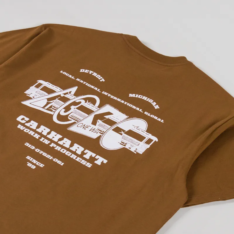 Carhartt WIP Runaway T Shirt Hamilton Brown White-2