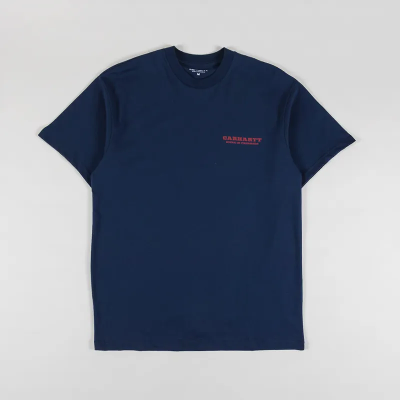 Carhartt WIP Runaway T Shirt Blue Vermillion-1
