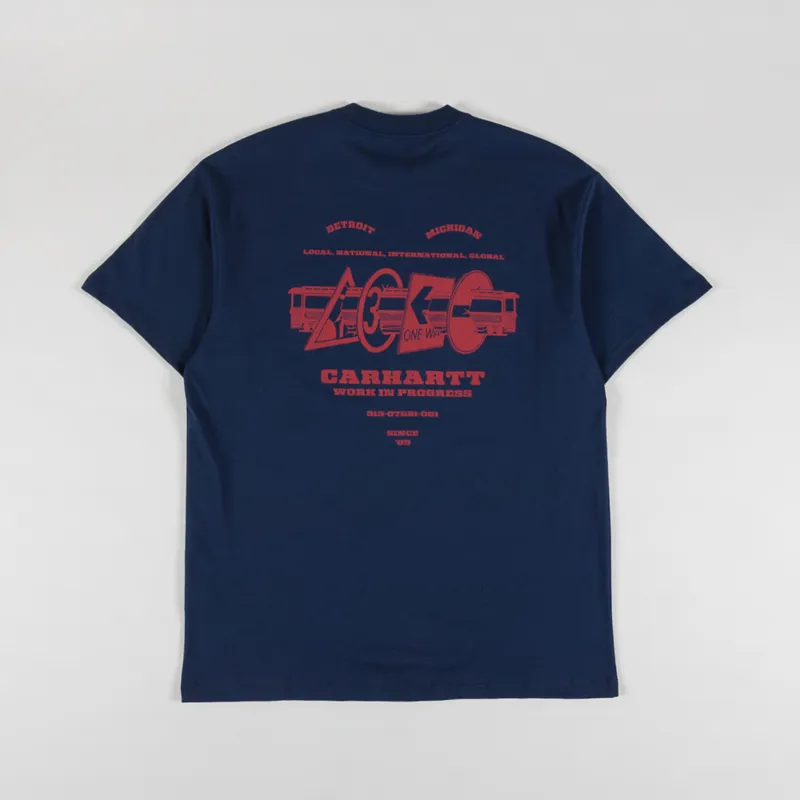 Carhartt WIP Runaway T Shirt Blue Vermillion