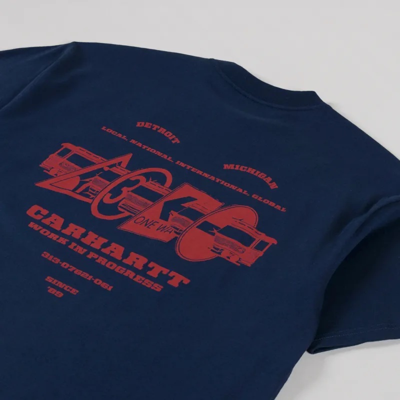 Carhartt WIP Runaway T Shirt Blue Vermillion-2