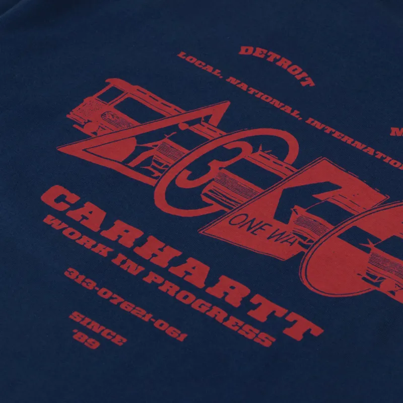Carhartt WIP Runaway T Shirt Blue Vermillion-4