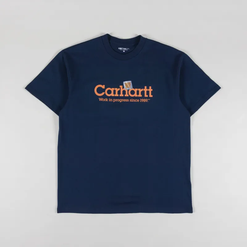 Tシャツ・カットソー CARHARTT WIP 'Label Script' T-shirt Blue Carhartt WIP Label Script T-Shirt - Blue – Urban Industry