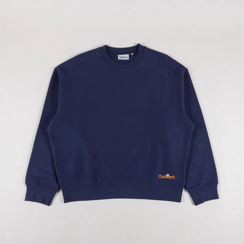 Carhartt WIP Label Script Sweat Blue
