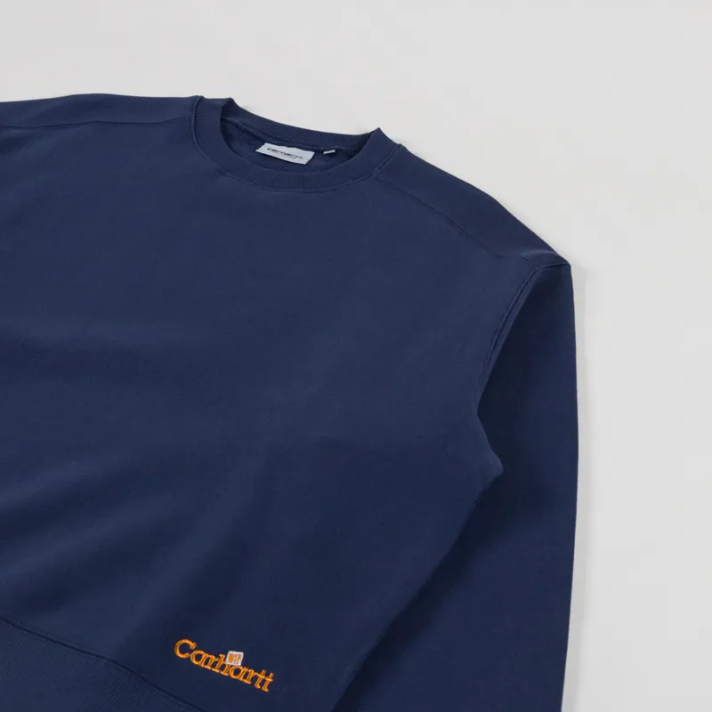 Carhartt WIP Label Script Sweat Blue-2
