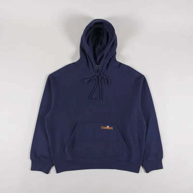 Carhartt WIP Hooded Label Script Sweat Blue