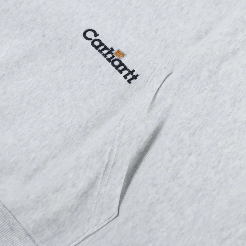 Carhartt WIP Hooded Label Script Sweat Ash Heather-5