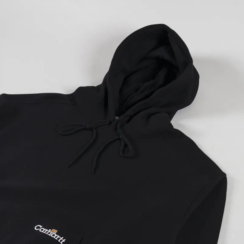Carhartt WIP Hooded Label Script Sweat Black-2