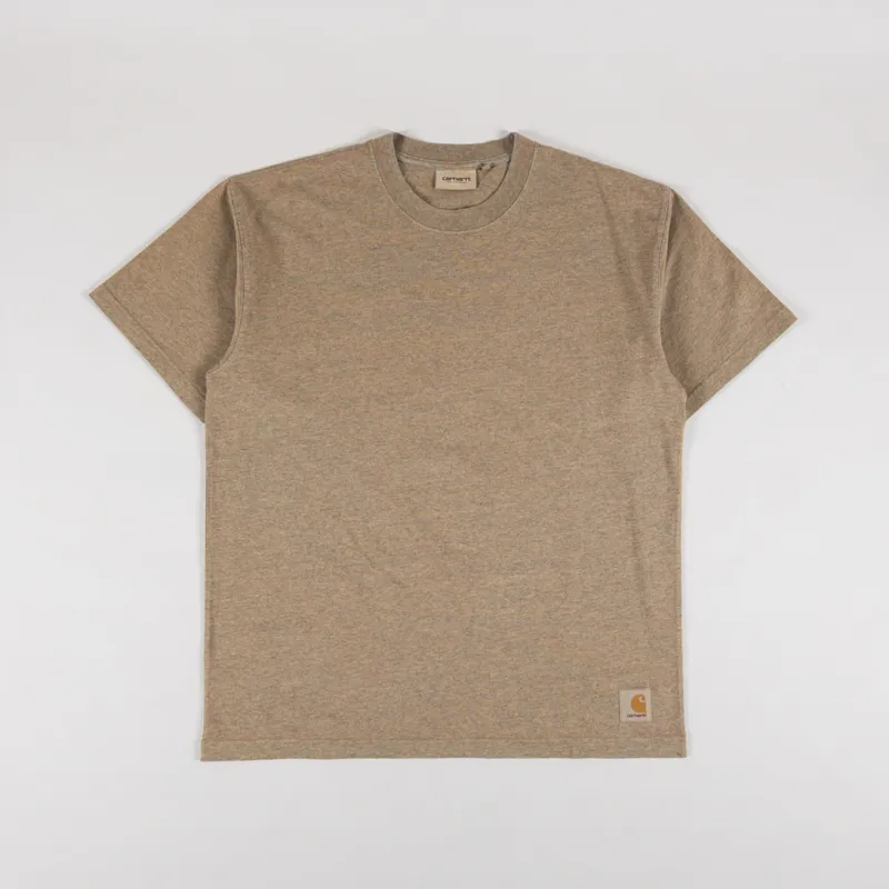 Carhartt WIP Caspian T Shirt Hamilton Brown Heather