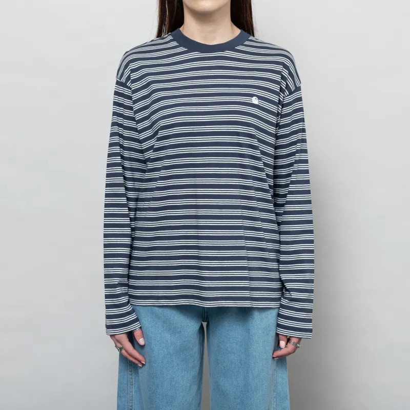 Carhartt WIP Womens Long Sleeve Sydney T Shirt Dusky Blue