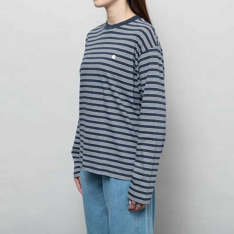 Carhartt WIP Womens Long Sleeve Sydney T Shirt Dusky Blue-1