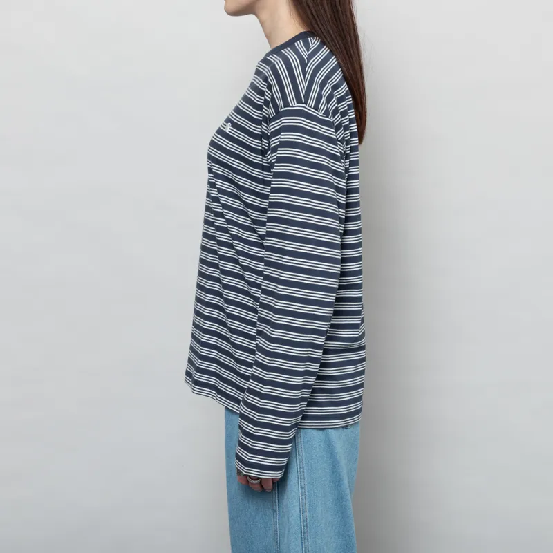 Carhartt WIP Womens Long Sleeve Sydney T Shirt Dusky Blue-2