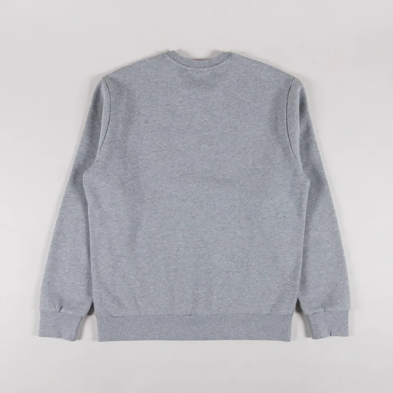 Carhartt WIP Script Embroidery Sweat Grey Heather White-1