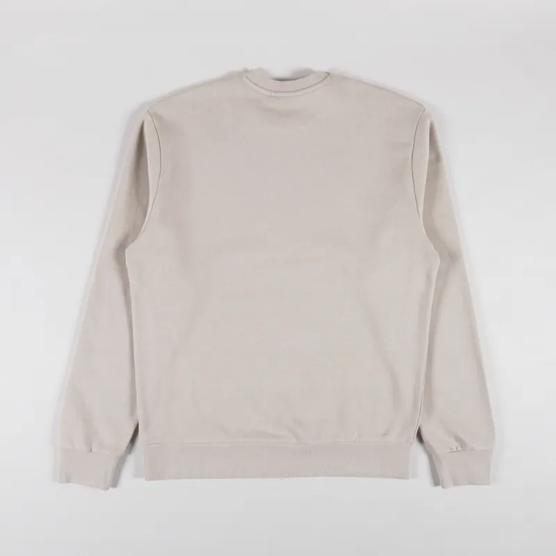 Carhartt WIP Script Embroidery Sweat Fleur De Sel White-1