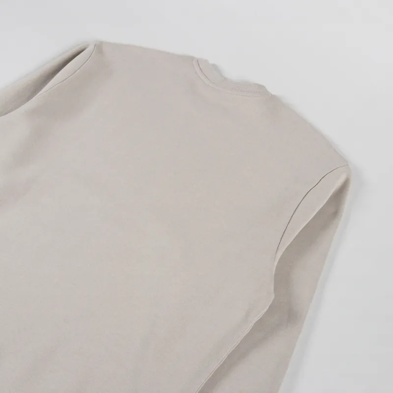 Carhartt WIP Script Embroidery Sweat Fleur De Sel White-3