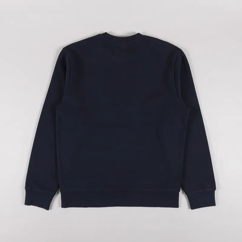 Carhartt WIP Script Embroidery Sweat Deep Night White-1