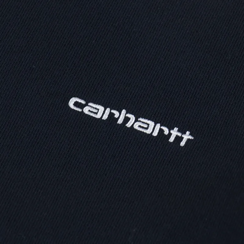 Carhartt WIP Script Embroidery Sweat Deep Night White-5