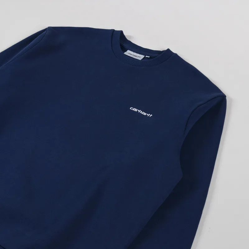 Carhartt WIP Script Embroidery Sweat Jupiter White-2
