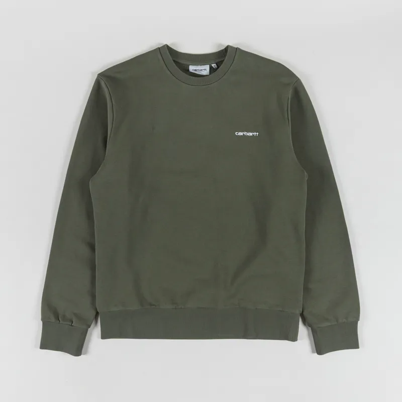 Carhartt WIP Script Embroidery Sweat Leaf White