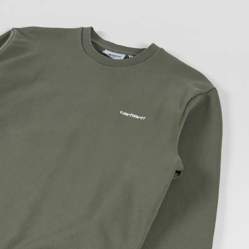 Carhartt WIP Script Embroidery Sweat Leaf White-2