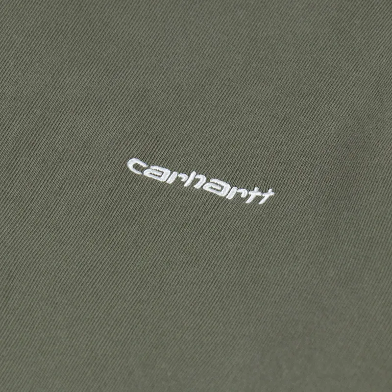 Carhartt WIP Script Embroidery Sweat Leaf White-4