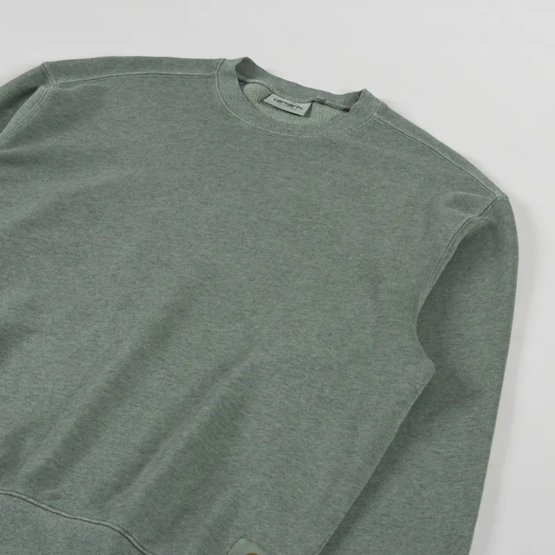 Carhartt WIP Caspian Sweatshirt Park Heather Garment Dyed-2