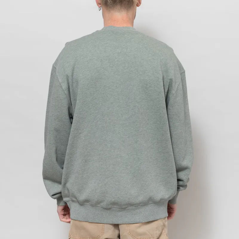 Carhartt WIP Caspian Sweatshirt Shady Green Heather Garment Dyed-2