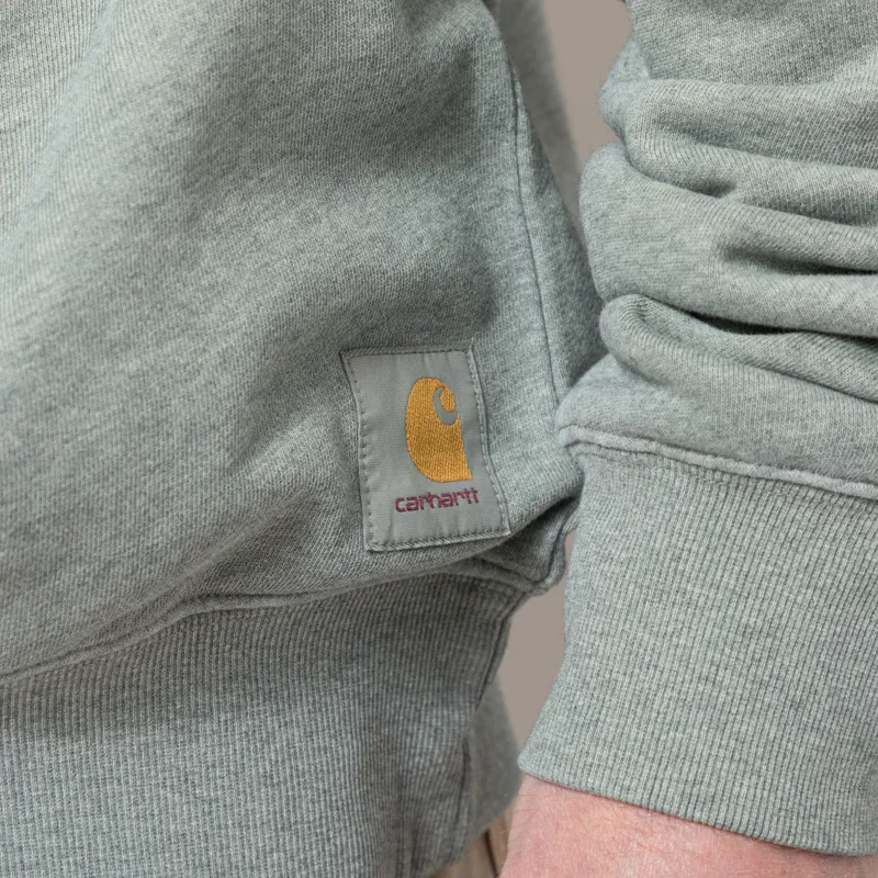 Carhartt WIP Caspian Sweatshirt Shady Green Heather Garment Dyed-5