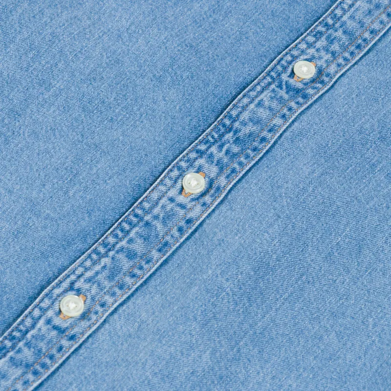 Carhartt WIP Long Sleeve Lucas Shirt Blue Bleached-5