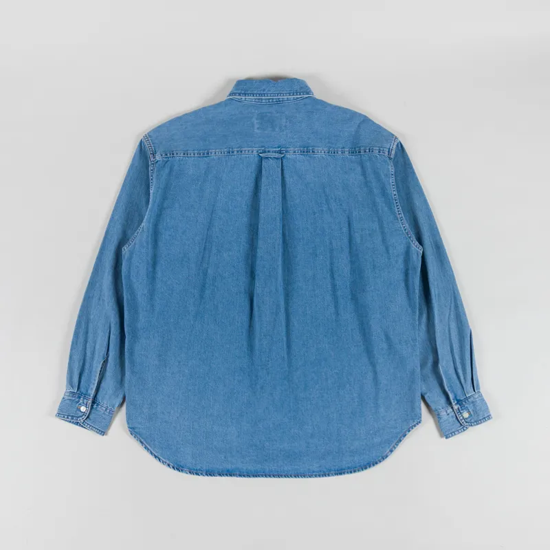 Carhartt WIP Long Sleeve Lucas Shirt Blue Bleached-1