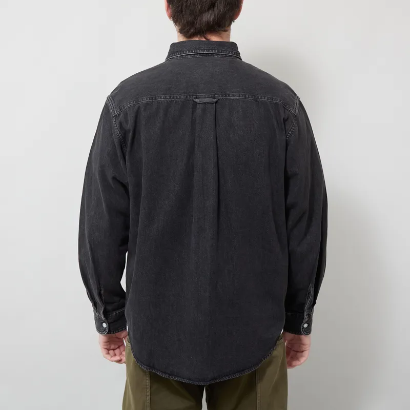 Carhartt WIP Long Sleeve Lucas Shirt Black Stone Washed-2