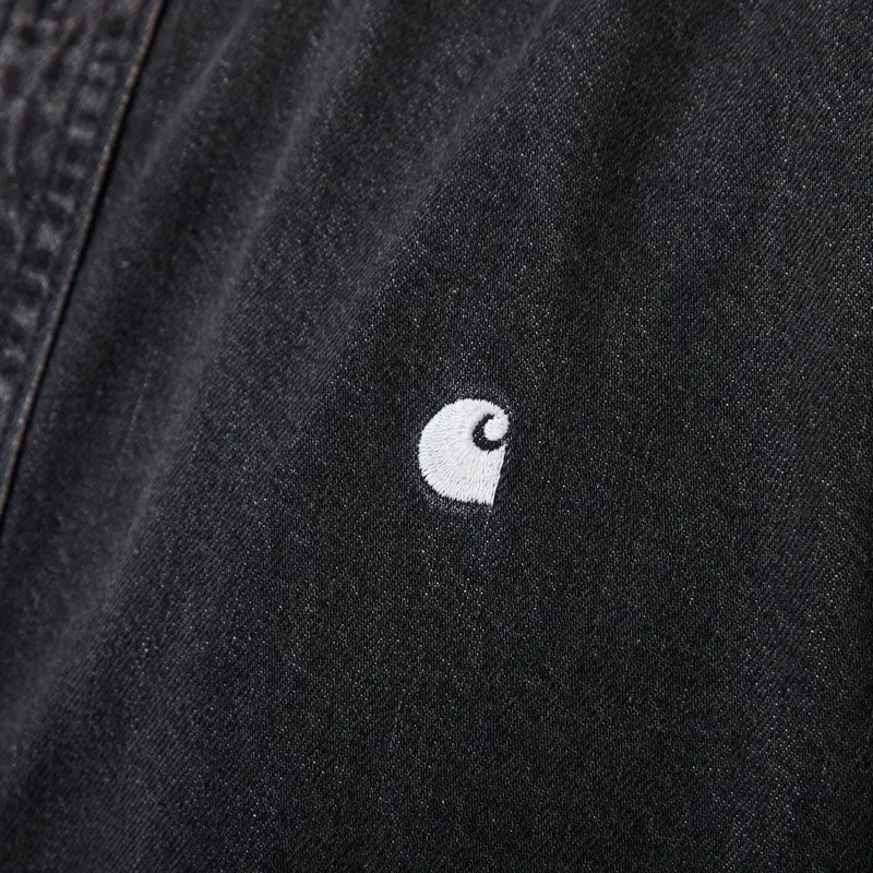 Carhartt WIP Long Sleeve Lucas Shirt Black Stone Washed-5