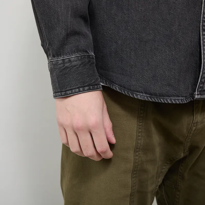 Carhartt WIP Long Sleeve Lucas Shirt Black Stone Washed-7