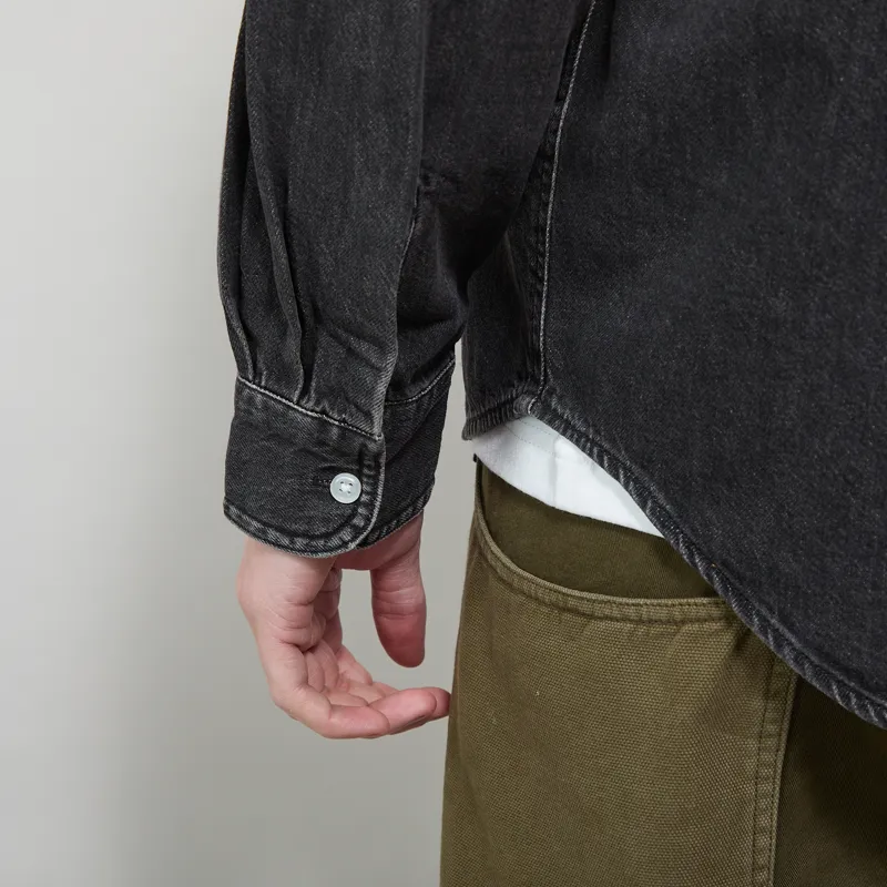 Carhartt WIP Long Sleeve Lucas Shirt Black Stone Washed-8