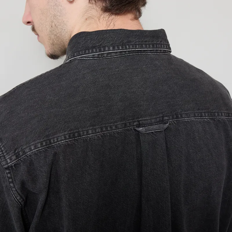 Carhartt WIP Long Sleeve Lucas Shirt Black Stone Washed-9